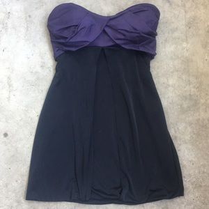 Strapless Purple & Black Cocktail Dress Size M